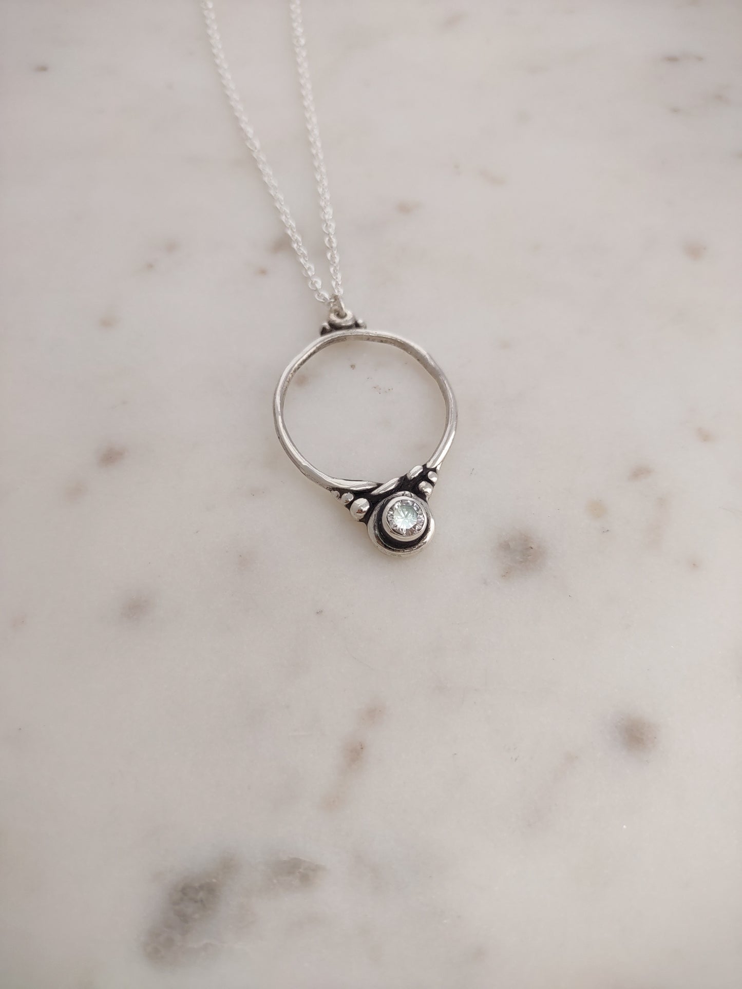 Flower Seed Hoop Necklace