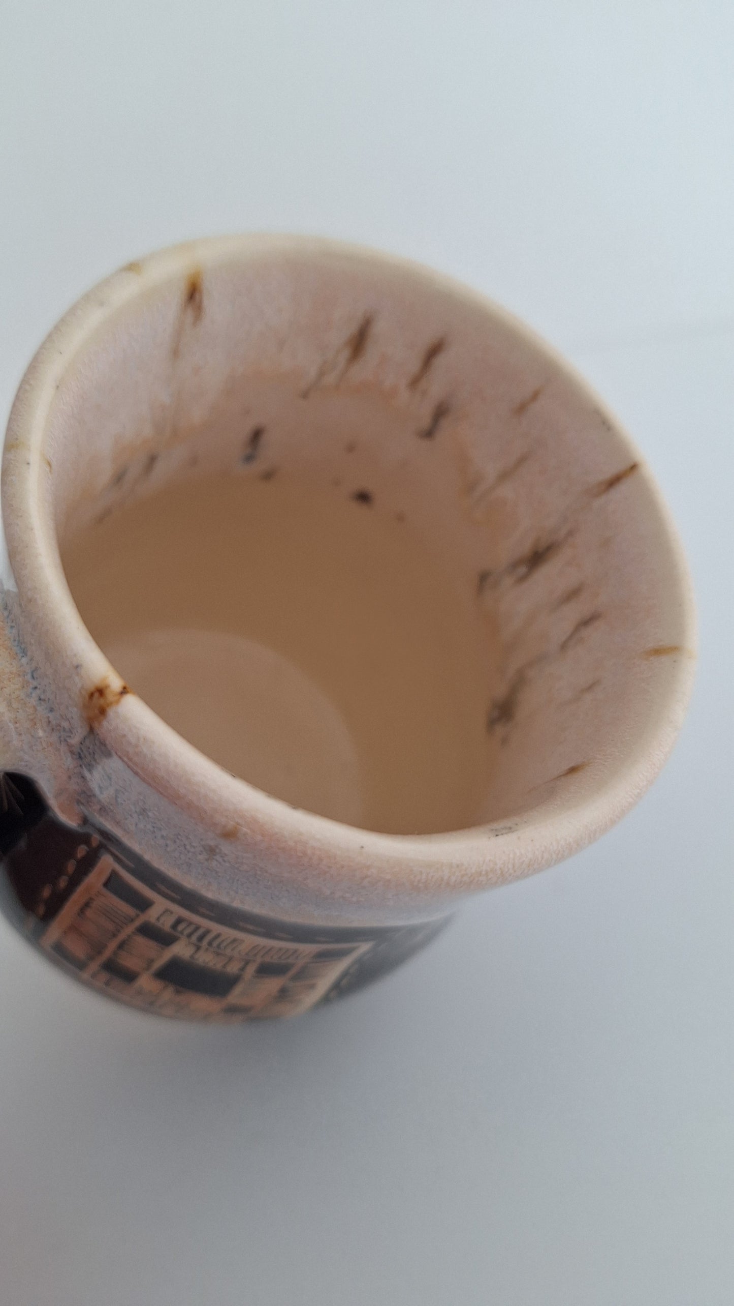 *Second* Hand Carved Stoneware Mug – Simple Things, Quilt blocks - One of a Kind Sgraffito Mug