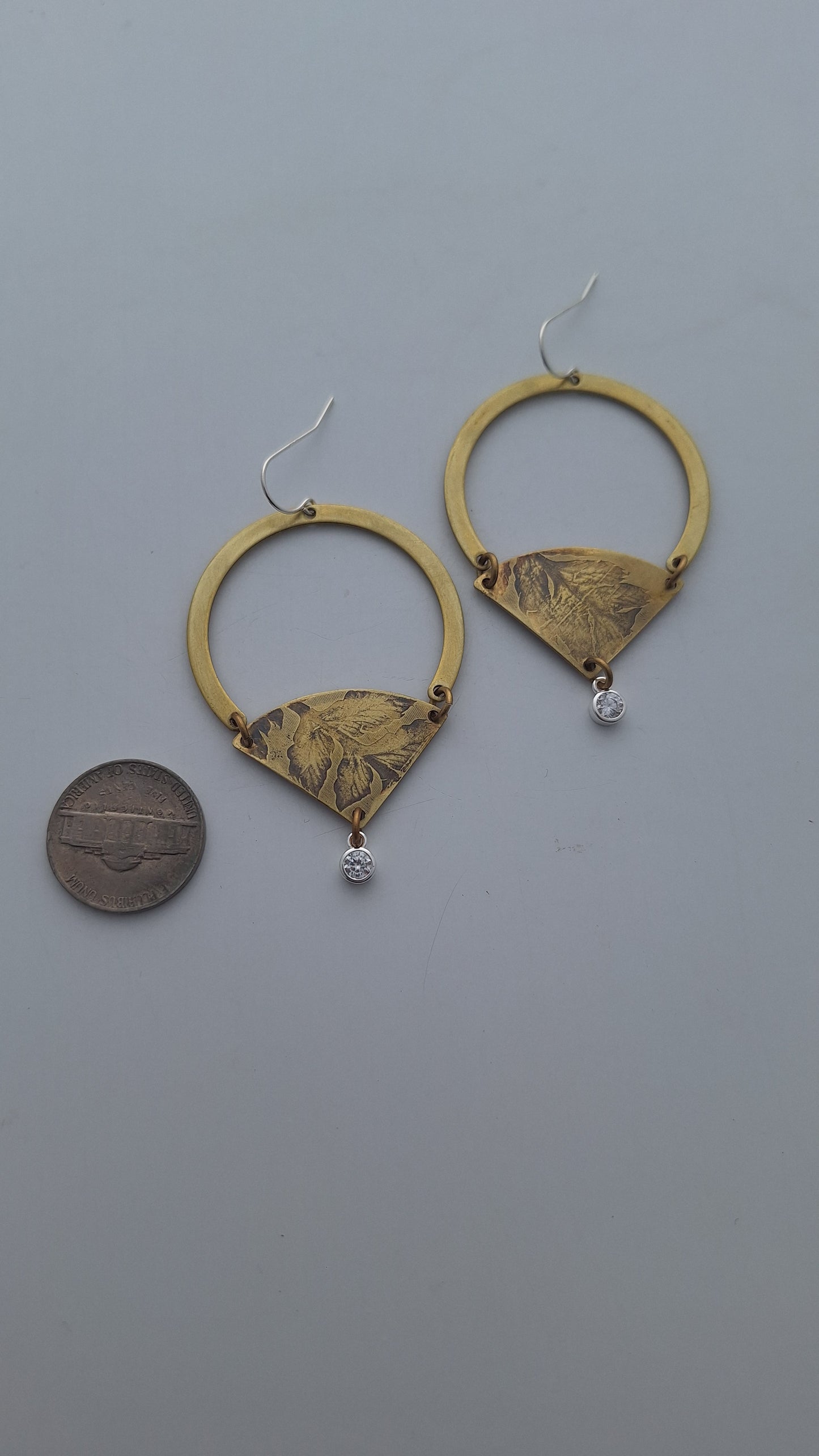 Pressed Wild Fern Brass Earrings — Botanical Imprint (One of a Kind)