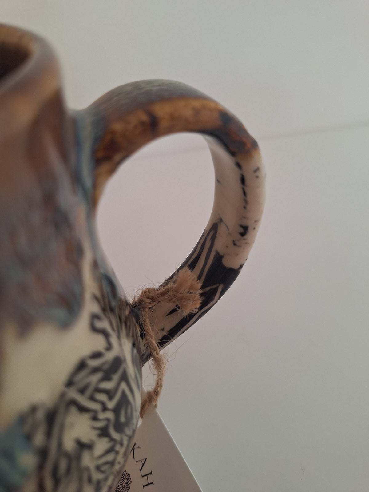 Boathouse Mug - Hand Carved Botanical Stoneware - Sgraffito