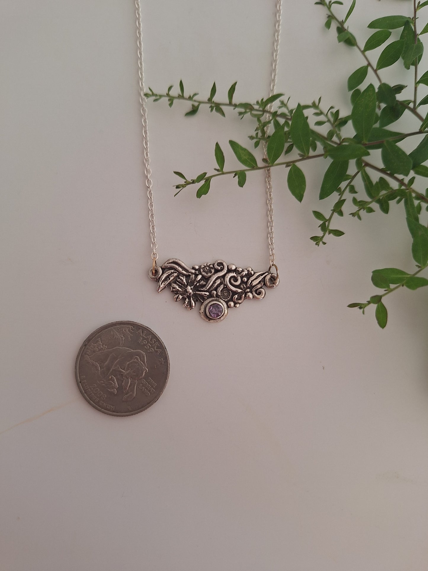 Zinnia Necklace, purple