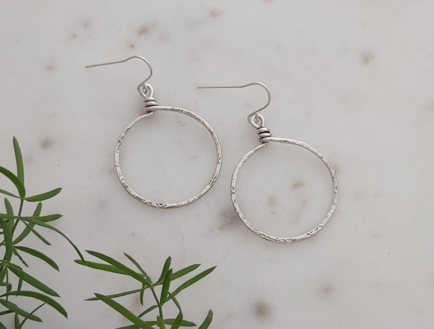 Hammered Hoop Earrings