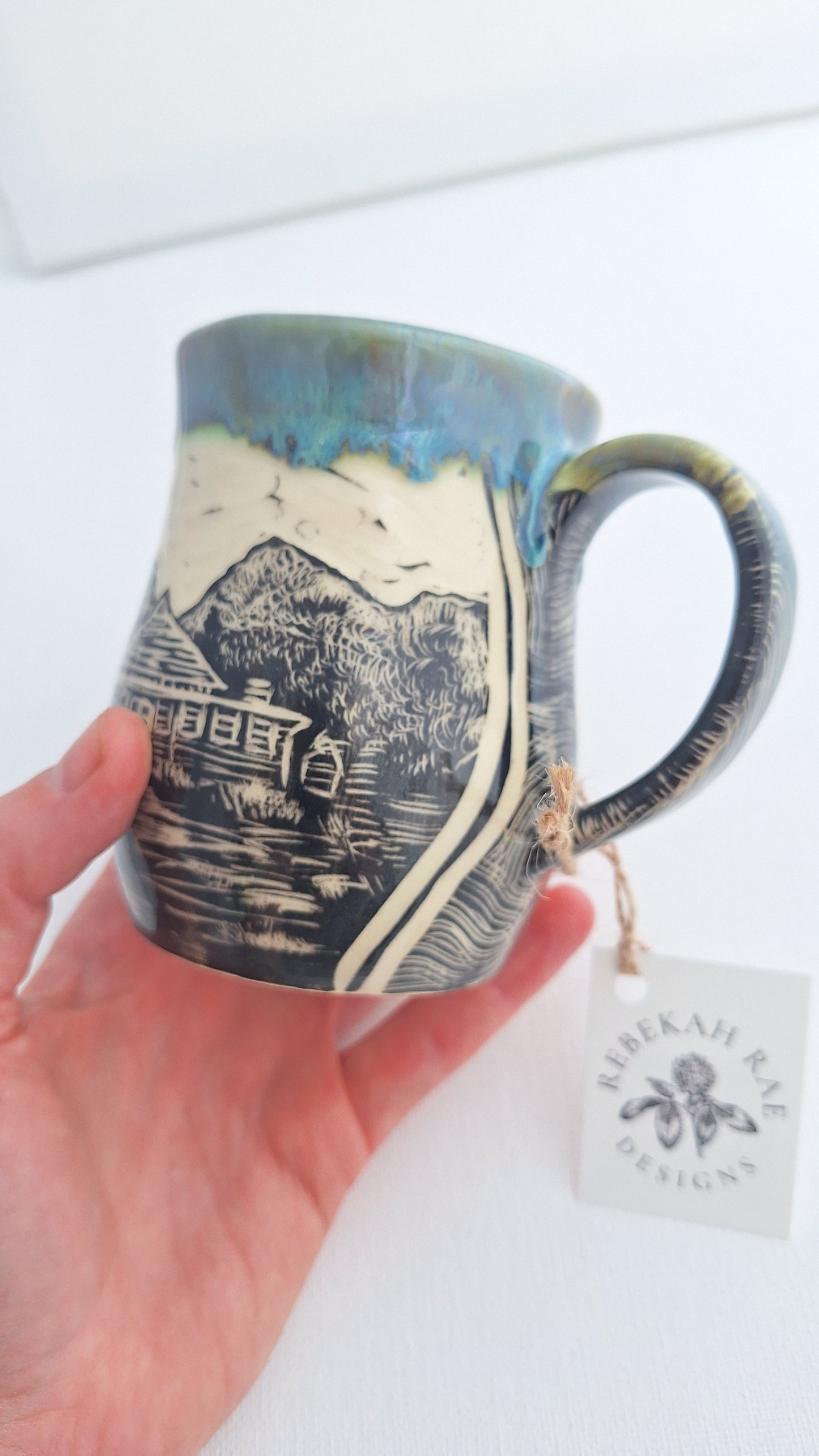 *PRE-ORDER* Lake Mokoma Mug - Hand-carved sgraffito