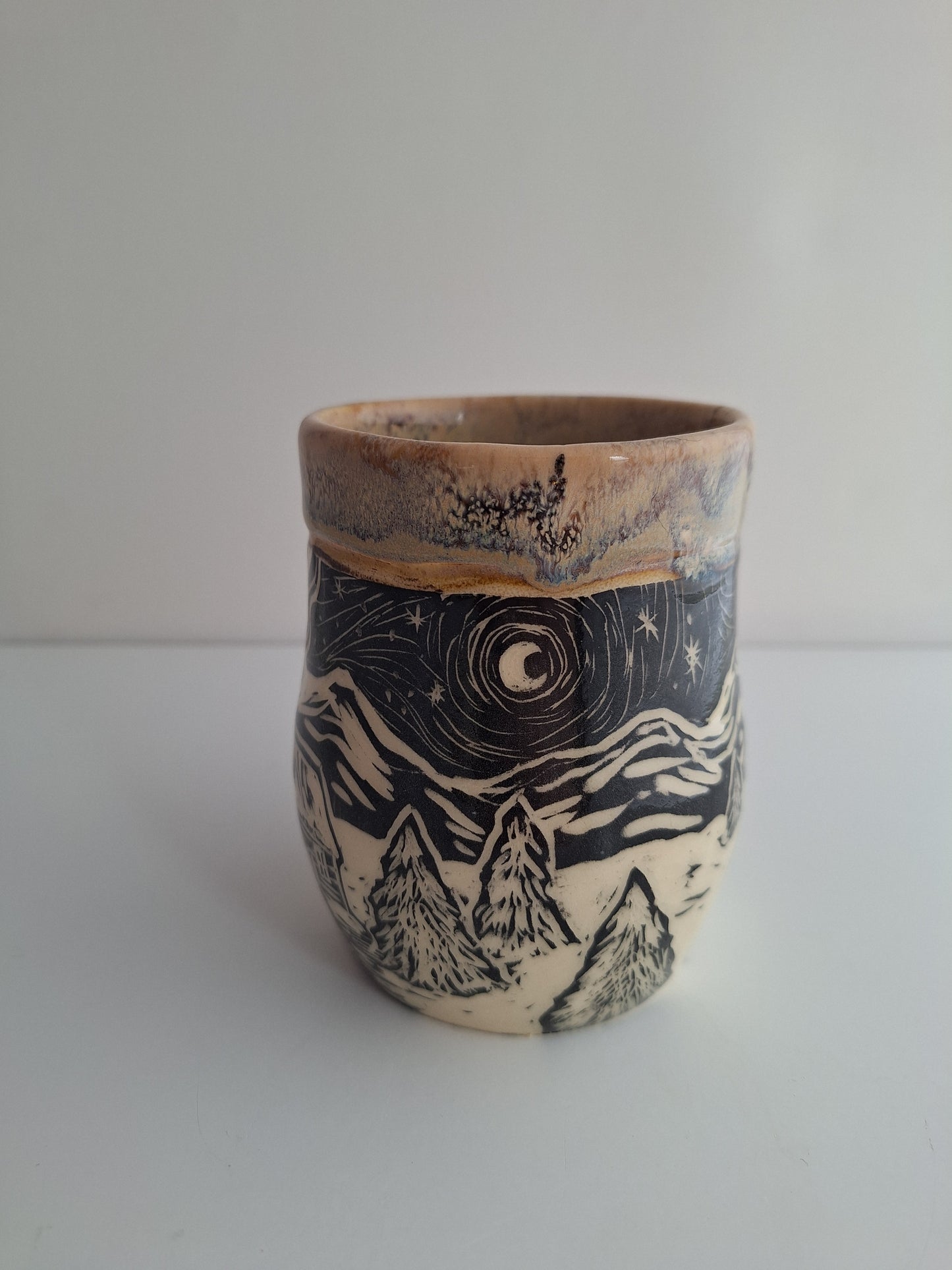 Hand-carved Cozy Cabin Mug
