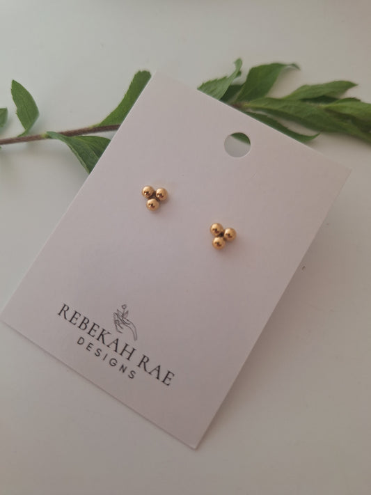 Gold Flower Seed Earrings