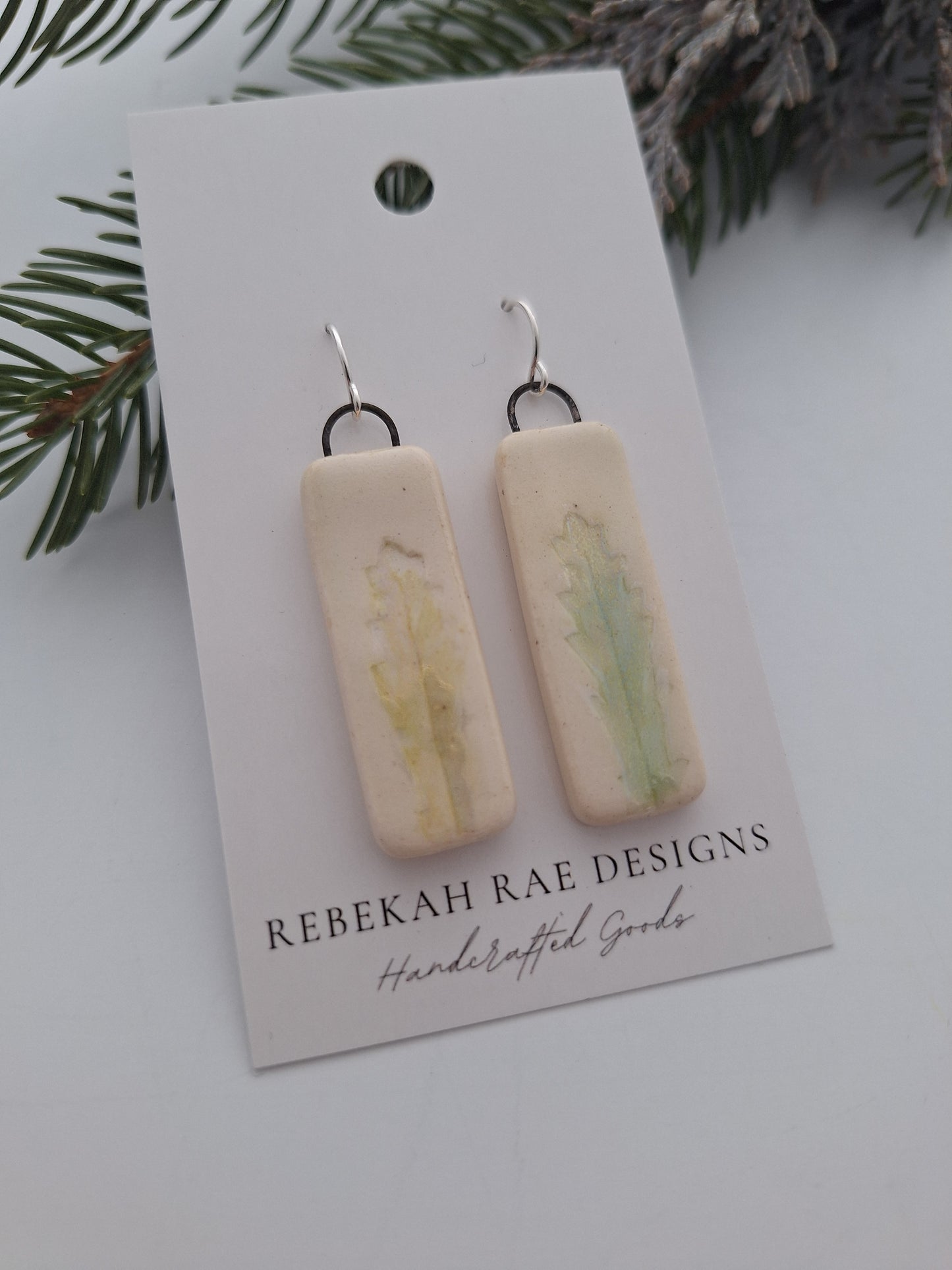 Flora Ceramic Earrings - Sterling