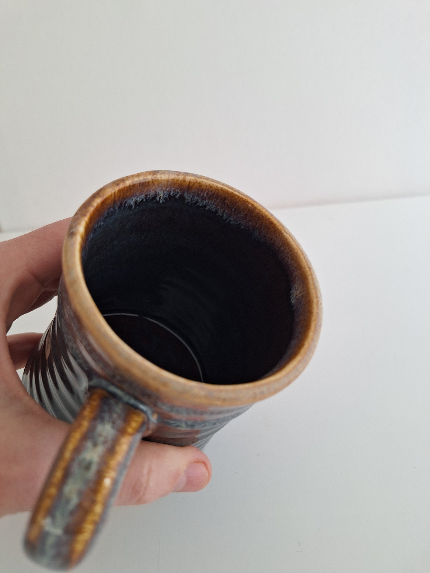 Hand Pressed Botanical Stoneware Mug – Hydrangeas, One of a Kind Handmade Mug